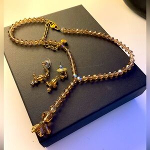 GIVENCHY GLASS BEAD NECKLACE vintage. Has matching earrings.